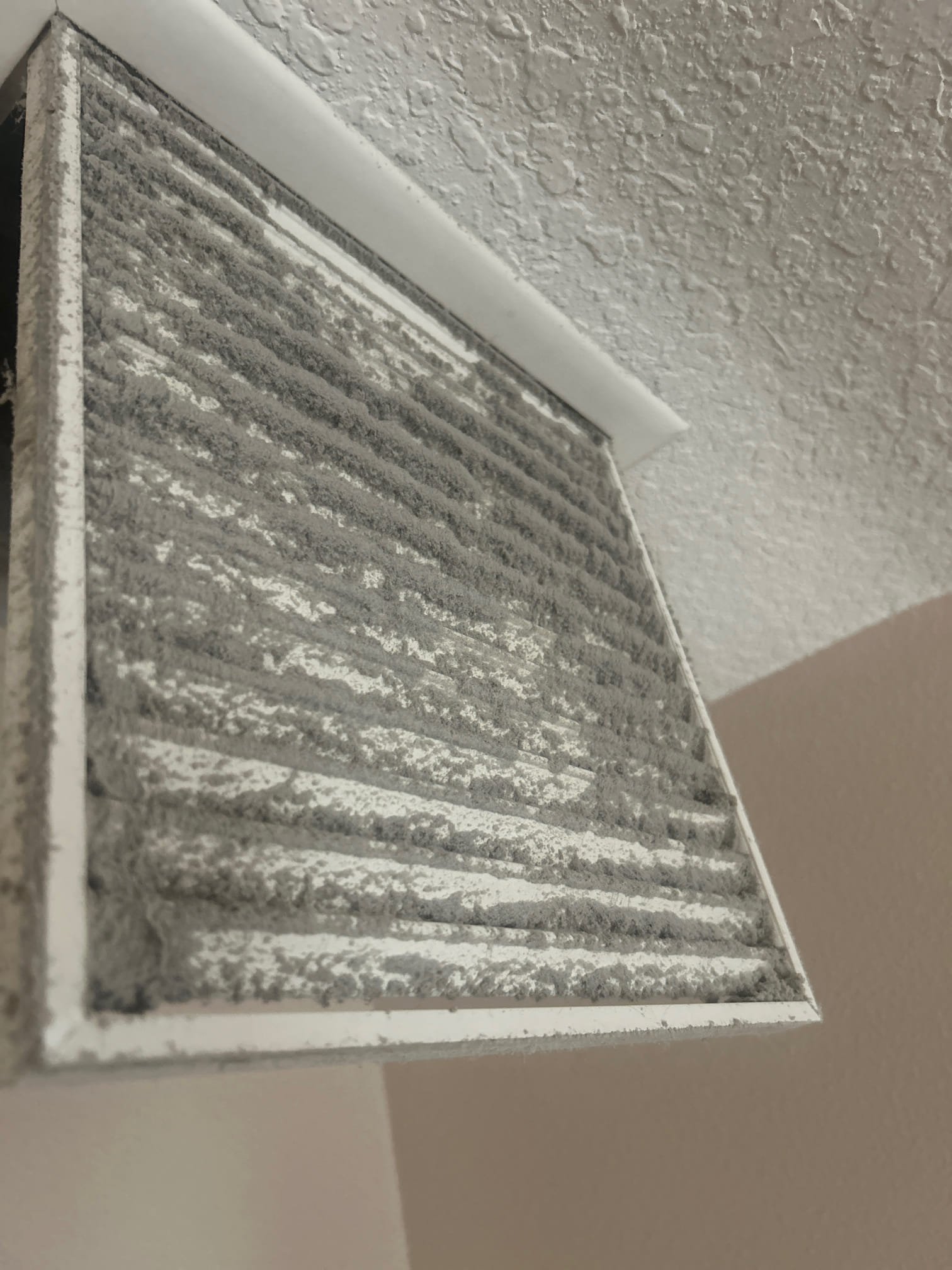 Dirty air vent filter in need of cleaning
